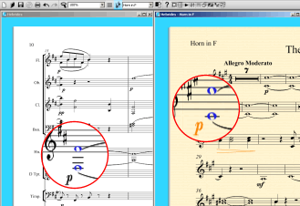 Score and parts screenshot